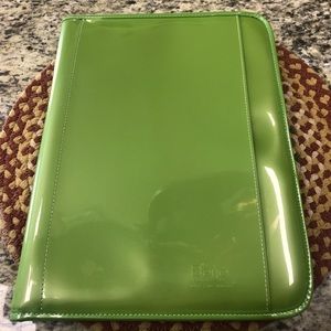 Beijo zippered padfolio in apple green